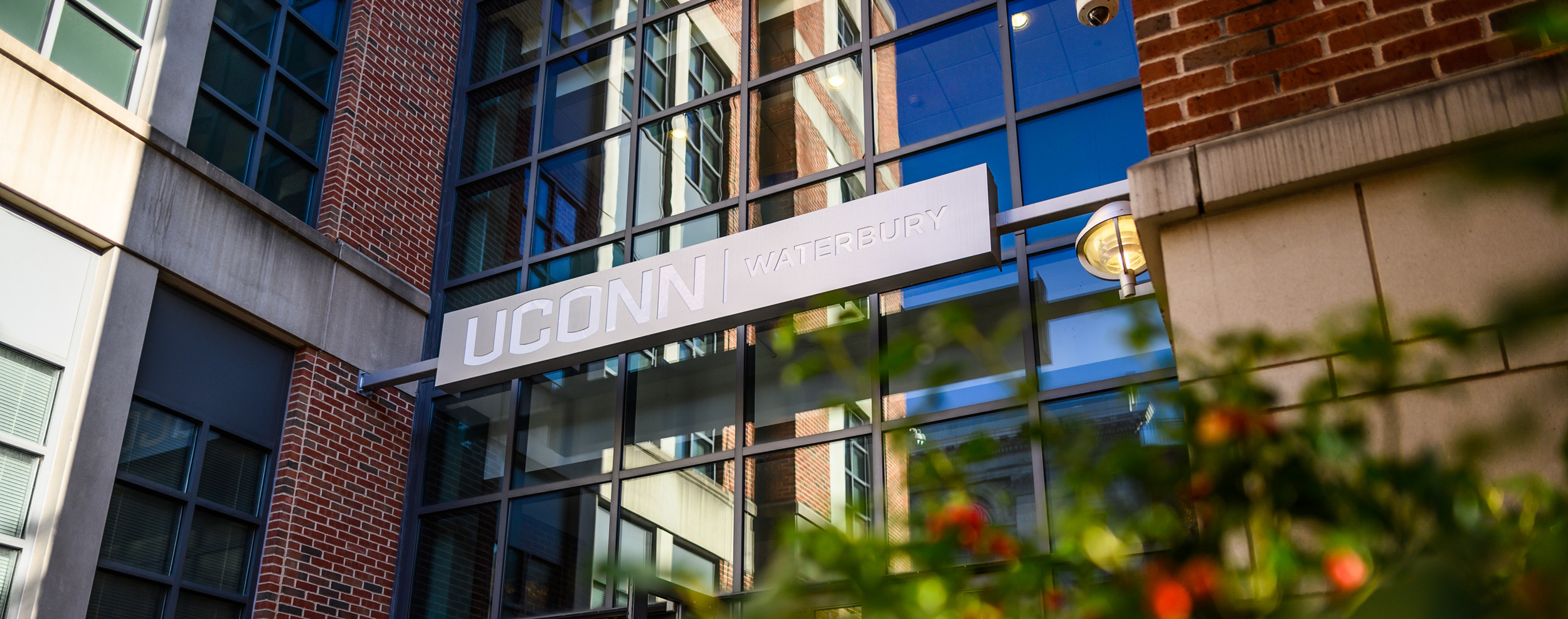 Entrance of the UConn Waterbury Campus (via East Main Street)